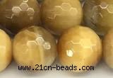 CTE2318 15 inches 12mm faceted round golden tiger eye beads