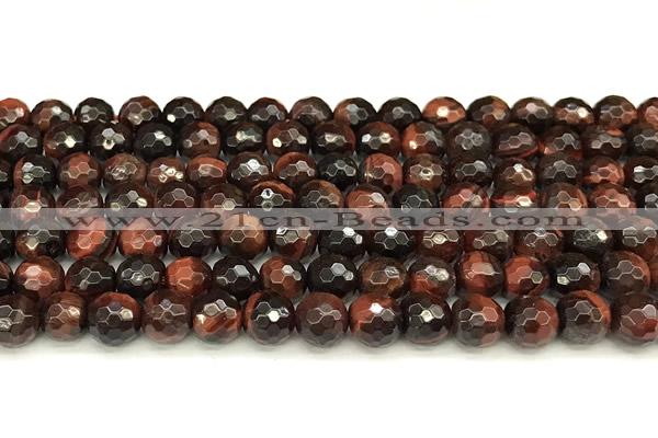 CTE2320 15 inches 6mm faceted round red tiger eye beads