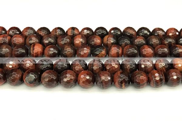 CTE2322 15 inches 10mm faceted round red tiger eye beads