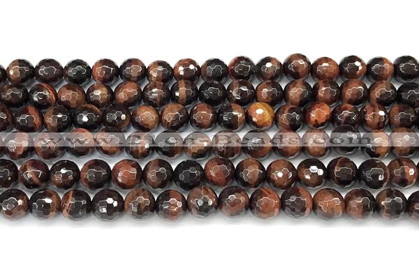 CTE2344 15 inches 6mm faceted round red tiger eye beads