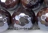 CTE2352 15 inches 12mm faceted round AB-color red tiger eye beads