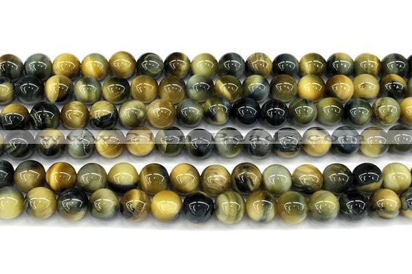 CTE2364 15 inches 8mm round golden & blue tiger eye beads