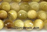 CTE2388 15 inches 6mm faceted round golden tiger eye beads