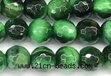 CTE2408 15 inches 6mm round faceted green tiger eye beads