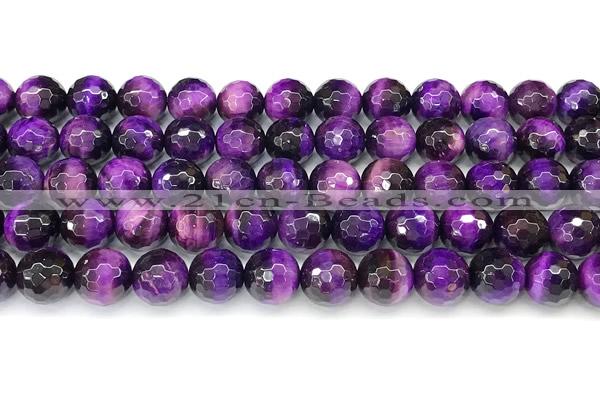 CTE2421 15 inches 10mm faceted round purple tiger eye beads