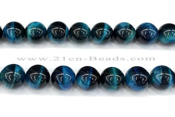 CTE2428 15 inches 14mm round blue tiger eye beads