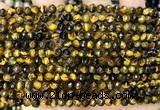 CTE2462 15 inches 4mm faceted round yellow tiger eye beads wholesale