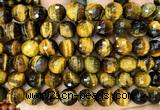 CTE2466 15 inches 12mm faceted round yellow tiger eye beads wholesale