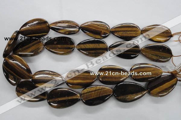 CTE308 15.5 inches 22*34mm flat teardrop yellow tiger eye gemstone beads