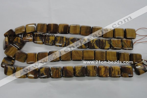 CTE309 15.5 inches 16*16mm square yellow tiger eye gemstone beads