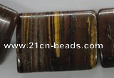 CTE313 15.5 inches 30*40mm flat tube yellow tiger eye gemstone beads