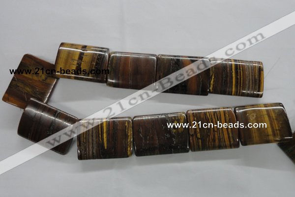 CTE313 15.5 inches 30*40mm flat tube yellow tiger eye gemstone beads