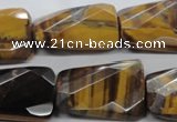 CTE319 20*30mm twisted & faceted rectangle yellow tiger eye beads