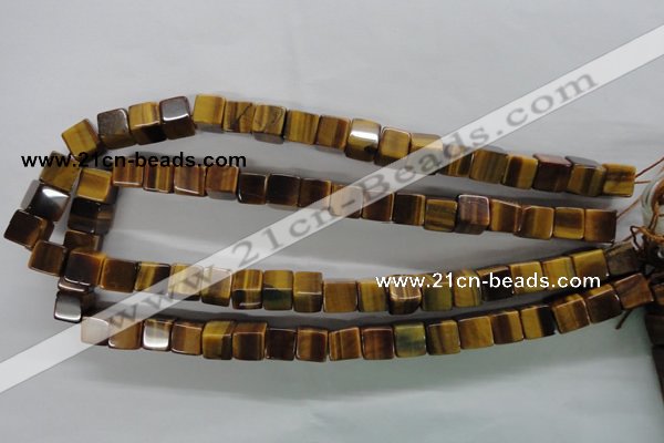 CTE327 15.5 inches 10*10mm cube yellow tiger eye gemstone beads