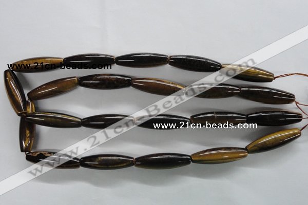 CTE331 15.5 inches 10*35mm rice yellow tiger eye gemstone beads