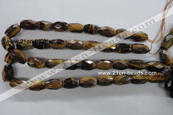 CTE334 15.5 inches 13*20mm faceted drum yellow tiger eye gemstone beads