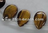 CTE338 Top-drilled 13*18mm flat teardrop yellow tiger eye gemstone beads