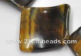 CTE38 15.5 inches 30*30mm twisted square blue tiger eye beads wholesale