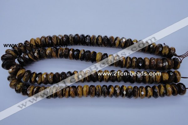 CTE403 15.5 inches 8*14mm faceted rondelle yellow tiger eye beads