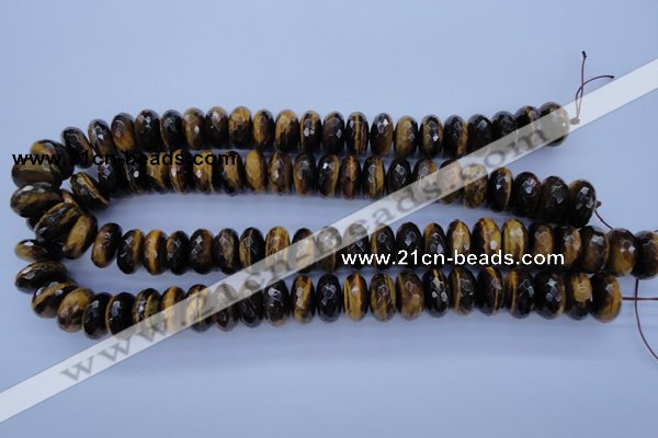 CTE404 15.5 inches 8*16mm faceted rondelle yellow tiger eye beads