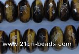 CTE405 15.5 inches 10*18mm faceted rondelle yellow tiger eye beads