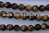 CTE422 15.5 inches 8mm faceted round yellow tiger eye beads