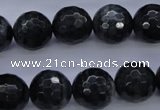 CTE445 15.5 inches 14mm faceted round blue tiger eye beads