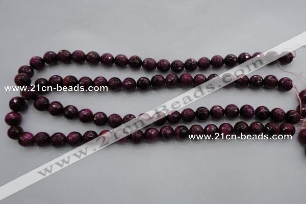 CTE473 15.5 inches 10mm faceted round red tiger eye beads wholesale