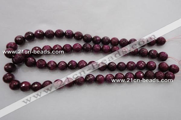 CTE474 15.5 inches 12mm faceted round red tiger eye beads wholesale