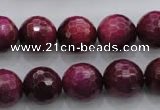 CTE475 15.5 inches 14mm faceted round red tiger eye beads wholesale