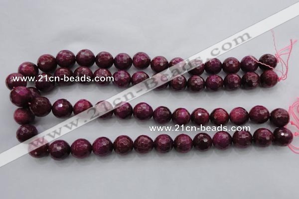 CTE475 15.5 inches 14mm faceted round red tiger eye beads wholesale