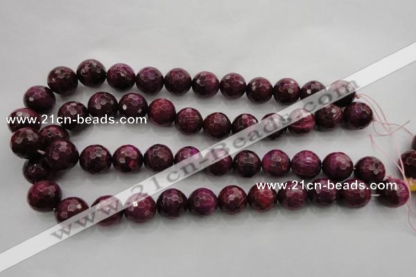 CTE476 15.5 inches 16mm faceted round red tiger eye beads wholesale