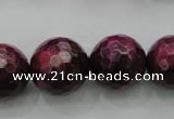 CTE477 15.5 inches 18mm faceted round red tiger eye beads wholesale