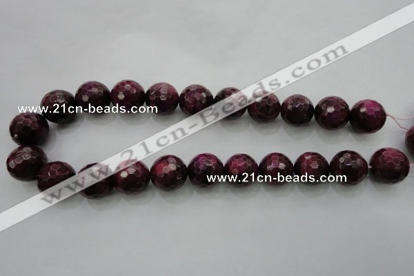 CTE477 15.5 inches 18mm faceted round red tiger eye beads wholesale