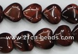 CTE52 15.5 inches 14*14mm heart red tiger eye gemstone beads