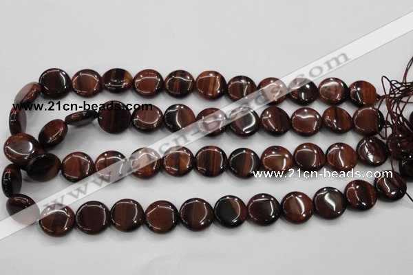 CTE53 15.5 inches 15mm flat round red tiger eye gemstone beads