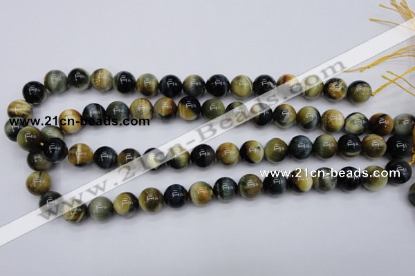 CTE553 15.5 inches 10mm round golden & blue tiger eye beads