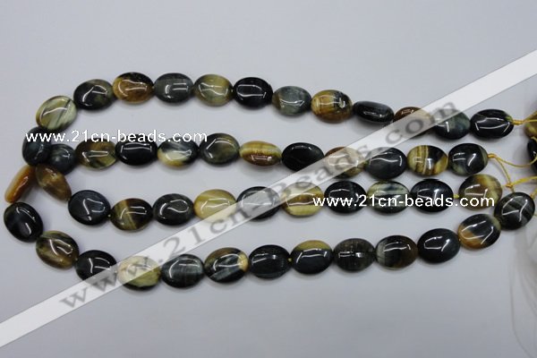 CTE570 15.5 inches 13*17mm oval golden & blue tiger eye beads