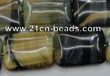 CTE578 15.5 inches 18*25mm rectangle golden & blue tiger eye beads