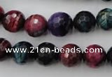 CTE583 15.5 inches 10mm faceted round colorful tiger eye beads