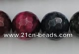 CTE587 15.5 inches 18mm faceted round colorful tiger eye beads