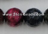 CTE588 15.5 inches 20mm faceted round colorful tiger eye beads