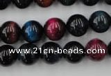 CTE594 15.5 inches 12mm round colorful tiger eye beads wholesale