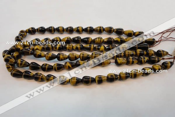 CTE605 15.5 inches 6*10mm teardrop yellow tiger eye beads wholesale
