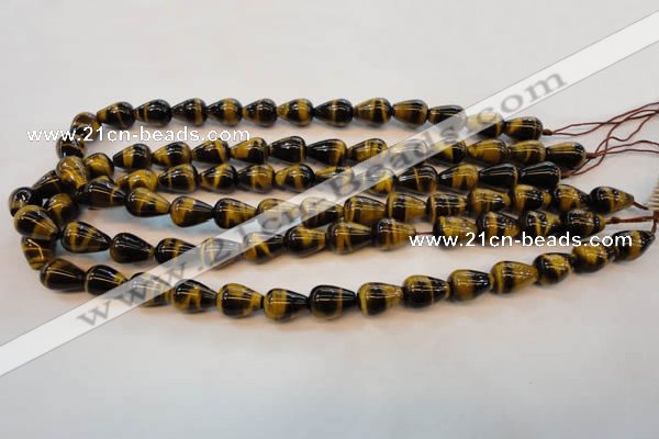 CTE606 15.5 inches 8*12mm teardrop yellow tiger eye beads wholesale