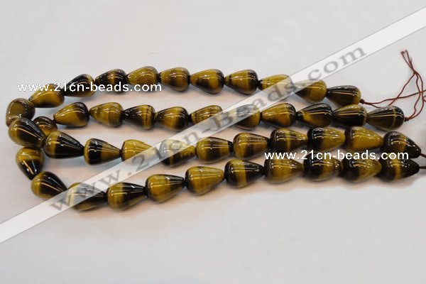 CTE609 15.5 inches 13*18mm teardrop yellow tiger eye beads wholesale