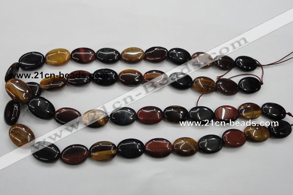 CTE61 15.5 inches 13*18mm oval mixed tiger eye gemstone beads