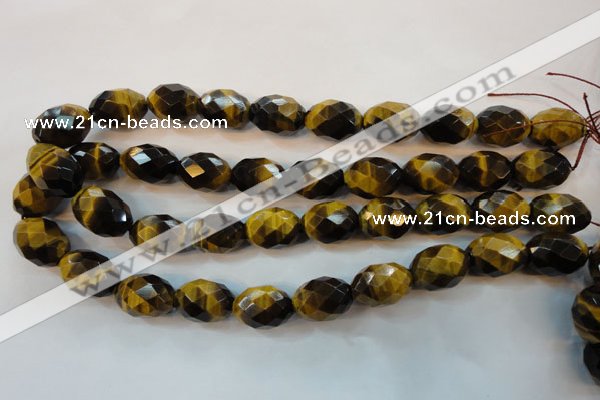 CTE625 15.5 inches 15*20mm faceted rice yellow tiger eye beads wholesale