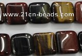 CTE63 15.5 inches 15*15mm square mixed tiger eye gemstone beads