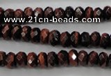 CTE65 15.5 inches 5*8mm faceted rondelle red tiger eye gemstone beads